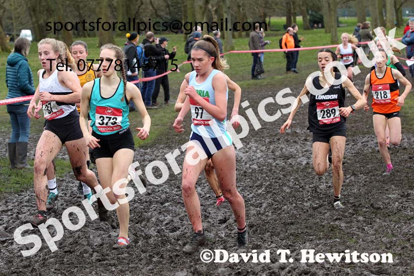 Senior girls, 2020 New Balance English Schools Champs., Sefton Park, Liverpool. Photo: David T. Hewitson/Sports for All Pics